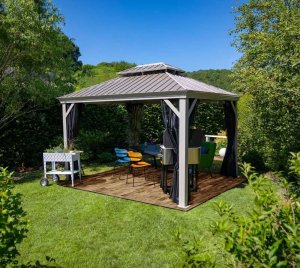SOJAG SOJAG Pawilon Aluminiowy Gazebo Messina 12x16 z moskitierą szampan 363x483x307 cm 1