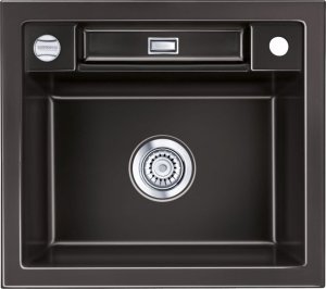 Zlewozmywak SYSTEMCERAM Systemceram Bela 57 Nero, zlewozmywak ceramiczny, korek manualny 1