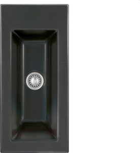 Zlewozmywak SYSTEMCERAM Systemceram Mera 24 Nero, Zlew ceramiczny, korek manualny 1