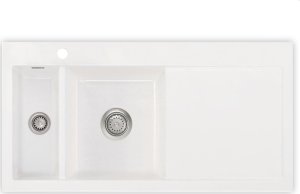 Zlewozmywak SYSTEMCERAM Systemceram Mera 100 Gronland, Zlewozmywak ceramiczny, korek manualny, lewa komora 1