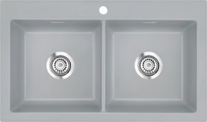 Zlewozmywak SYSTEMCERAM Systemceram Mera Twin Titan, Zlewozmywak ceramiczny, korek manualny, 1