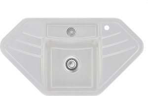 Zlewozmywak SYSTEMCERAM Systemceram Vega ECK Alu, Zlewozmywak ceramiczny narożny, korek manualny, 1