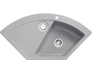 Zlewozmywak SYSTEMCERAM Systemceram Mera ECK Titan, Zlewozmywak ceramiczny narożny, korek manualny, 1
