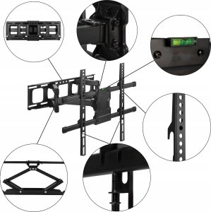 Pawonik OBROTOWY UCHWYT DO TELEWIZORA UCHYLNY WIESZAK TV DO 65 CALI VESA400 DO 50KG 7