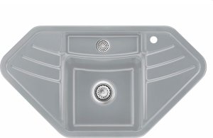 Zlewozmywak SYSTEMCERAM Systemceram Vega ECK Titan, Zlewozmywak ceramiczny narożny, korek manualny, 1