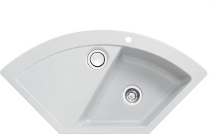 Zlewozmywak SYSTEMCERAM Systemceram Mera ECK Titan, Zlewozmywak ceramiczny narożny, korek manualny, 1