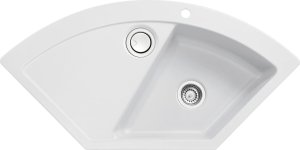 Zlewozmywak SYSTEMCERAM Systemceram Mera ECK Satin, Zlewozmywak ceramiczny narożny, korek manualny, 1