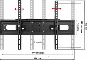 Pawonik OBROTOWY UCHWYT DO TELEWIZORA WIESZAK TV DO 70 CALI 600X400 VESA DO 50KG 9
