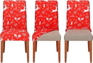 Springos Pokrowiec na krzesło uniwersalny, świąteczny, czerwony UNIWERSALNY 11