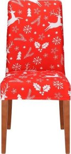 Springos Pokrowiec na krzesło uniwersalny, świąteczny, czerwony UNIWERSALNY 2
