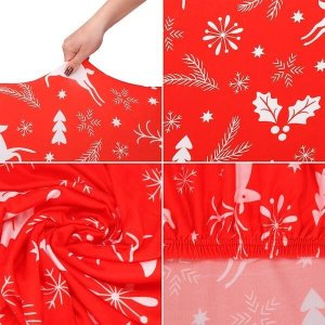 Springos Pokrowiec na krzesło uniwersalny, świąteczny, czerwony UNIWERSALNY 4