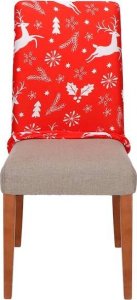 Springos Pokrowiec na krzesło uniwersalny, świąteczny, czerwony UNIWERSALNY 9