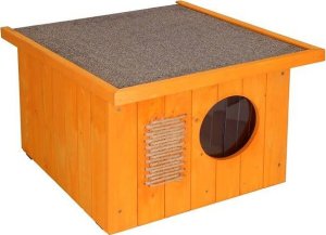 Springos Buda dla kota, psa drewniana z płaskim dachem 58x49,5 cm pomarańczowo-brązowa UNIWERSALNY 8