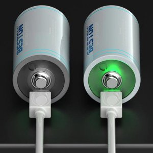 Bestone 1x akumulator bateria R20 1.5V 6000mWh USB C um1 D AM1 + kabel zasilający 6