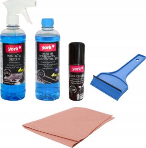 York York - Zimowy zestaw do auta - Odmrażacz do szyb, odmrażacz do zamków, płyn do spryskiwaczy, skrobaczka do szyb oraz ściereczka antymgielna 6