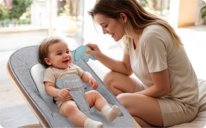 Nukido Leżaczek bujaczek z zabawkami NK-53 Nukido - szary 4