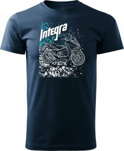 Topslang Koszulka z motocyklem na motor Honda Integra męska granatowa REGULAR M 1