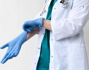 Rękawice nitrylowe, EASYCARE, 100 szt., rozmiar M, niebieskie 3