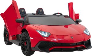 Lamborghini Lamborghini Aventador SV na akumulator dla 2 dzieci Czerwony + Silnik bezszczotkowy + Pompowane koła + Audio LED 11