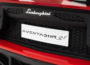 Lamborghini Lamborghini Aventador SV na akumulator dla 2 dzieci Czerwony + Silnik bezszczotkowy + Pompowane koła + Audio LED 26