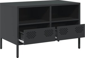 vidaXL vidaXL Szafka RTV, czarna, 68x39x43,5 cm, stal walcowana na zimno 4