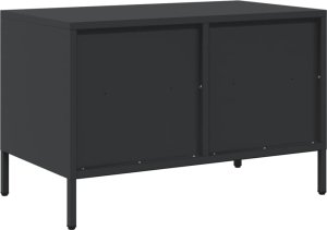 vidaXL vidaXL Szafka RTV, czarna, 68x39x43,5 cm, stal walcowana na zimno 7