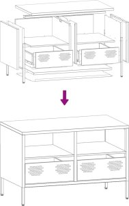 vidaXL vidaXL Szafka RTV, czarna, 68x39x43,5 cm, stal walcowana na zimno 10