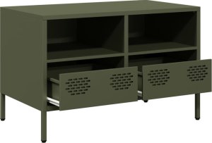 vidaXL vidaXL Szafka RTV, oliwkowa, 68x39x43,5 cm, stal walcowana na zimno 4