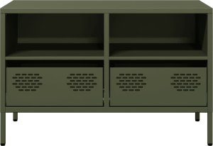 vidaXL vidaXL Szafka RTV, oliwkowa, 68x39x43,5 cm, stal walcowana na zimno 5