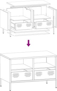vidaXL vidaXL Szafka RTV, oliwkowa, 68x39x43,5 cm, stal walcowana na zimno 10