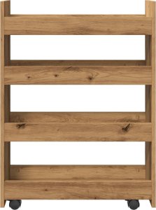 vidaXL vidaXL Wąski wózek pomocniczy, 4-poziomowy, dąb artisian 3