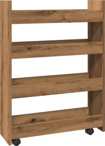 vidaXL vidaXL Wąski wózek pomocniczy, 4-poziomowy, dąb artisian 5