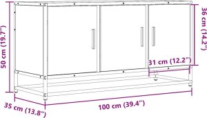 vidaXL vidaXL Szafka pod telewizor, szary dąb sonoma, 100x35x50 cm 10