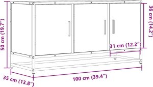 vidaXL Szafka pod telewizor, dąb sonoma, 100x35x50 cm 10