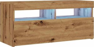 vidaXL Szafka pod TV z oświetleniem LED, dąb artisan, 90x35x40 cm 3
