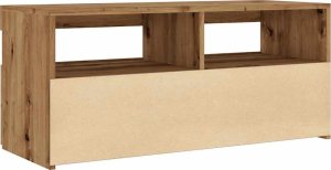 vidaXL Szafka pod TV z oświetleniem LED, dąb artisan, 90x35x40 cm 9