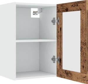 vidaXL vidaXL Przeszklona szafka wisząca, stare drewno, 40x31x60 cm 5