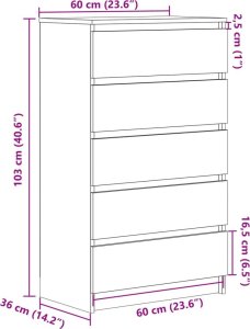 vidaXL Komoda, stare drewno, 60x36x103 cm 10