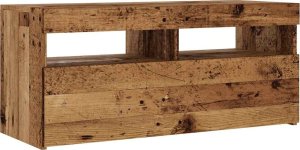 vidaXL Szafka pod TV z oświetleniem LED, stare drewno, 90x35x40 cm 6