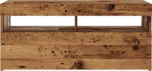 vidaXL Szafka pod TV z oświetleniem LED, stare drewno, 90x35x40 cm 7