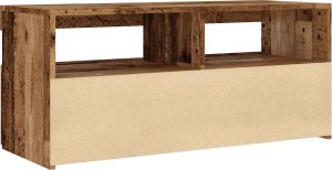 vidaXL Szafka pod TV z oświetleniem LED, stare drewno, 90x35x40 cm 9