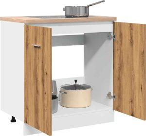 vidaXL vidaXL Szafka pod zlew, kolor dąb artisan, 80x46x81,5 cm 4