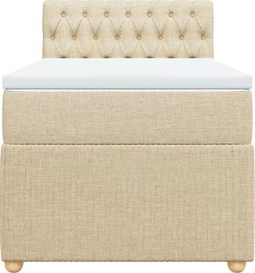 vidaXL vidaXL Łóżko kontynentalne z materacem, kremowe, tkanina, 80x200 cm 6