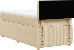 vidaXL vidaXL Łóżko kontynentalne z materacem, kremowe, tkanina, 80x200 cm 8