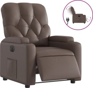 vidaXL Elektryczny fotel rozkładany, brązowy, obity sztuczną skórą 2