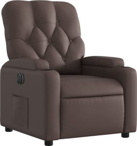 vidaXL Elektryczny fotel rozkładany, brązowy, obity sztuczną skórą 3