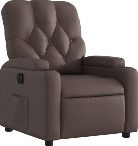 vidaXL Fotel rozkładany, brązowy, sztuczna skóra 2