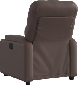 vidaXL Fotel rozkładany, brązowy, sztuczna skóra 3