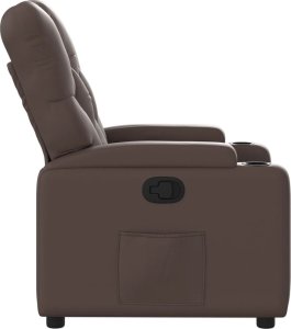 vidaXL Fotel rozkładany, brązowy, sztuczna skóra 7