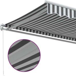 vidaXL vidaXL Ręcznie zwijana markiza, antracytowo-biała, 600x300 cm 7